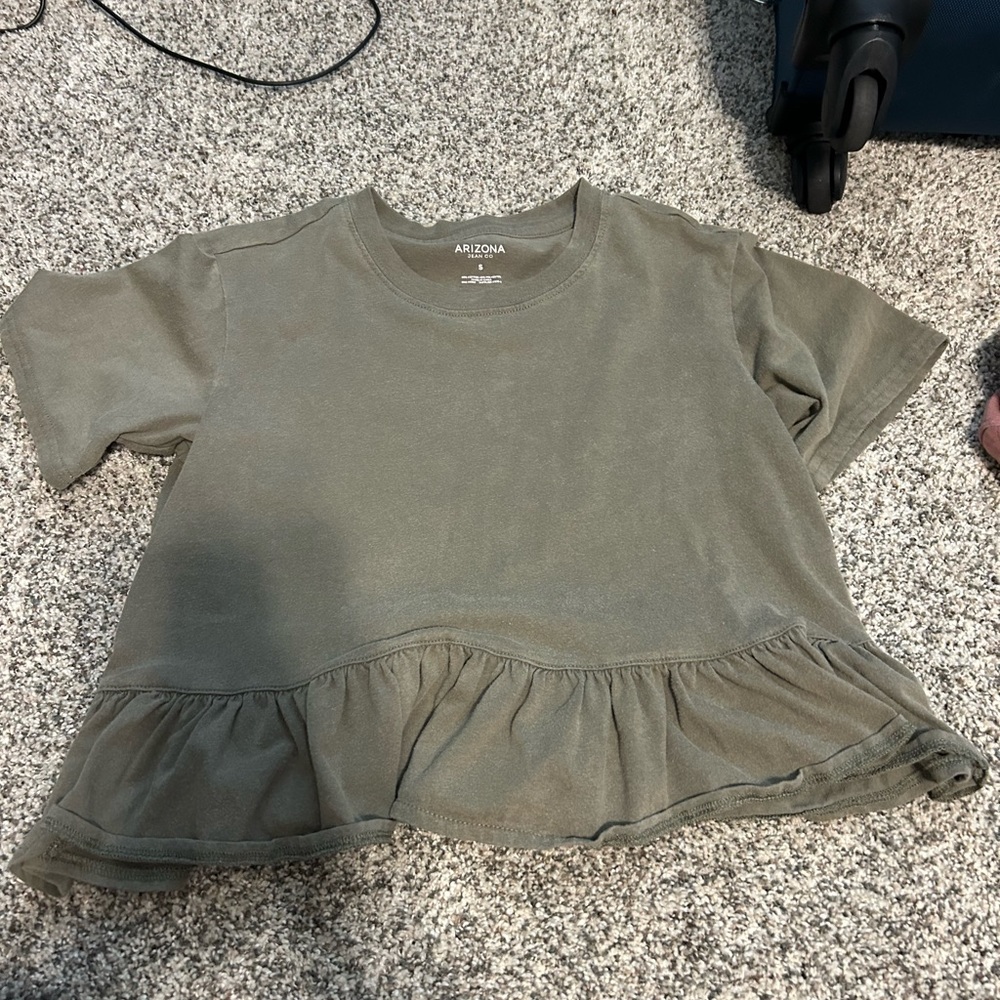 American Eagle green flare crop top